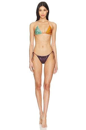 Oseree Paillettes Bikini Set In Gold REVOLVE