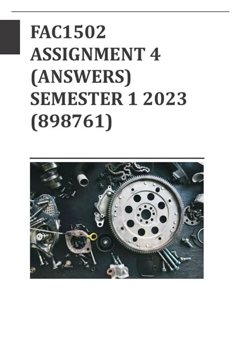 Fac1502 Assignment 4 Solution Semester 1 2023 Fac1502 Financial