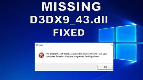 How To Fix D3DX9 43 Dll Missing Error In Windows 10 8 1 7 3 Solutions