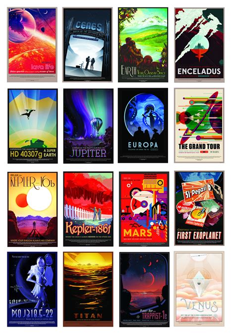 Nasa Jpl Space Tourism Posters Full Set 16 Prints Exoplanet Etsy