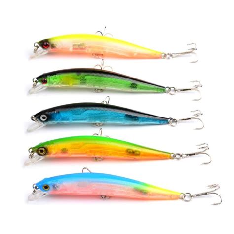 Pcs Laser Minnow Fishing Lure Cm G Pesca Hooks Bass Wobbler