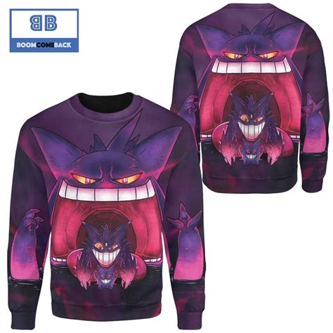 Mega Gengar Pokemon Anime Christmas 3d Sweatshirt Boomcomeback