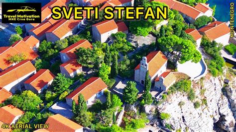 Sveti Stefan I Crvena Glavica Snimak Dronom Oktobar Sveti Stefan