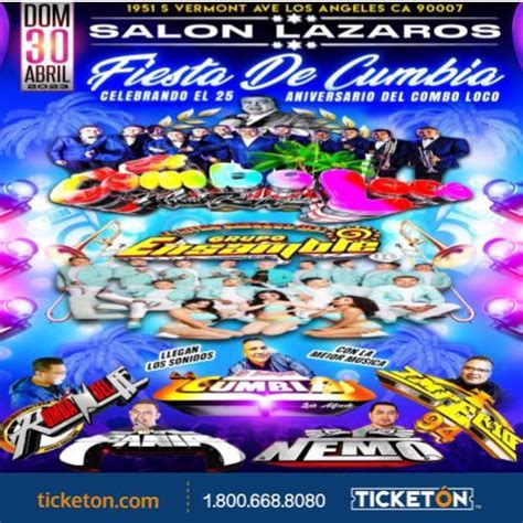 Combo Loco Grupo Ensamble Y Mas Tickets Los Angeles Ca Salon Lazaros