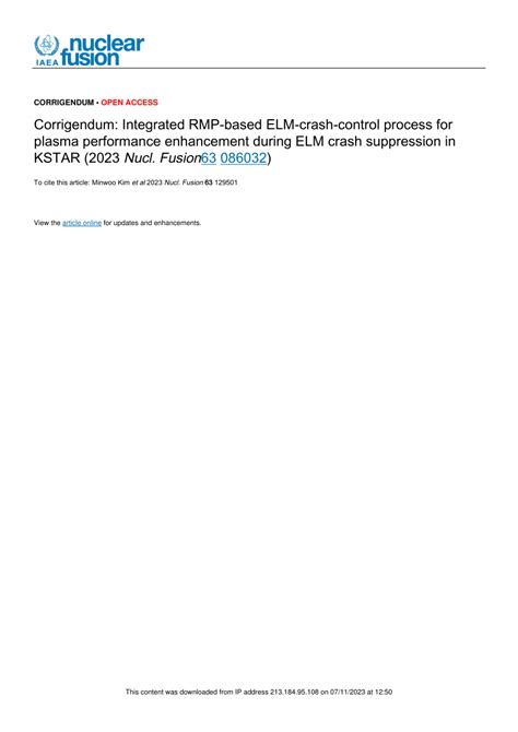 PDF Corrigendum Integrated RMP Based ELM Crash Control Process For