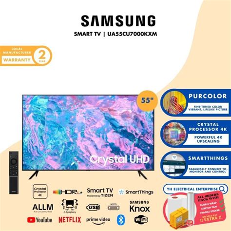 Samsung 55 Cu7000 Crystal Uhd 4k Smart Tv Ua55cu7000kxm Lazada