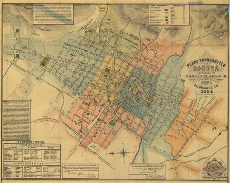 Plano De Bogot Por Carlos Clavijo Mapas Milhaud