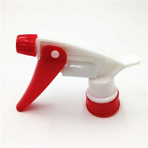 Plastic Trigger Sprayer Ribbed Closure With Red White Color For