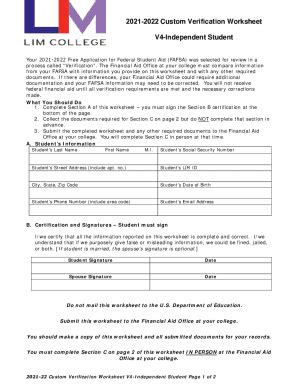 Fillable Online Verification Worksheet Untaxed Income