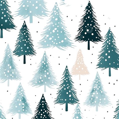 Beautiful Seamless Repeating Pattern With Christmas Trees With Snow