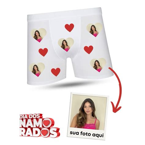 Cueca Boxer Personalizada Foto Namorada Dia Dos Namorados Shopee