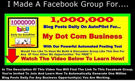 1000000 Blog Leads Posts For My Dot Com Business Online Training Group