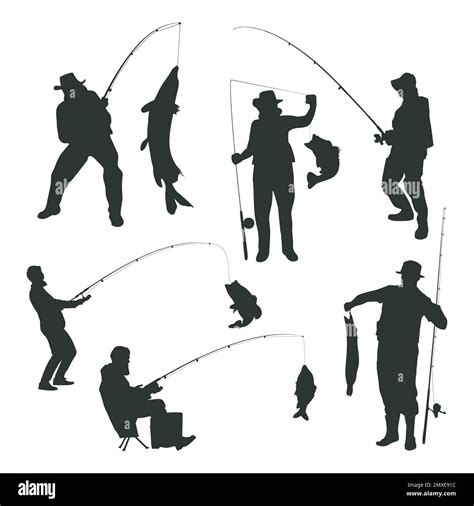 Man Fishing Silhouette Vector