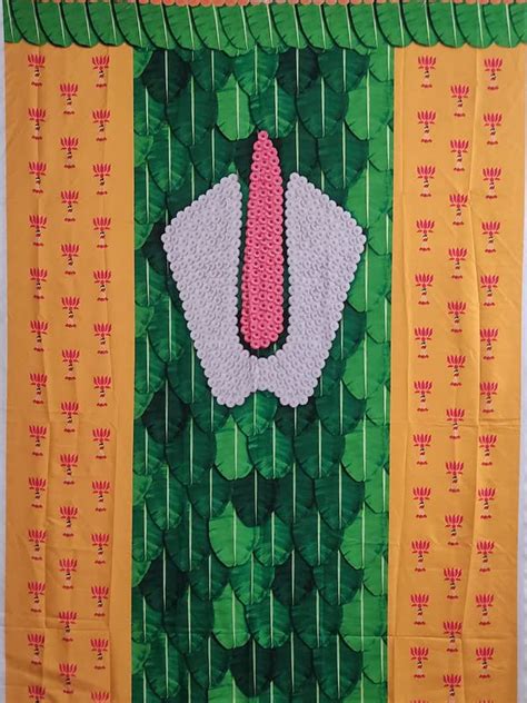 Zestenter Banana Leaf With Naamam Design Backdrop Curtain For