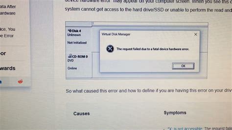 Request Failed Due To A Fatal Device Hardware Error My Data Storage Drive Broke Guess What