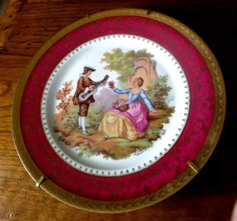 Assiette En Porcelaine De Limoges Sc Ne Galante Dor Or Fin Avec