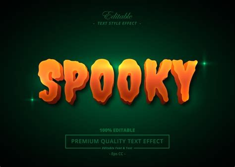 Effet De Texte Vectoriel Spooky Modifiable Vecteur Premium