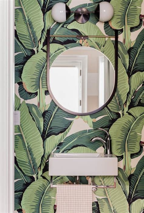 Banana Leaf Wallpaper Bathroom