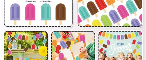 Amazon Whaline 48Pcs Ice Pop Cut Outs Colorful Ice Lolly Shape Cut