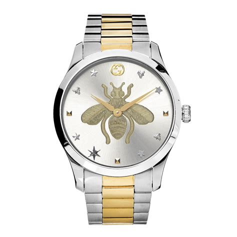 GUCCI Stainless Steel 38mm G Timeless Bee Quartz Watch Gold 499162