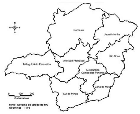 Desenhos De Mapa De Minas Gerais Para Colorir Pintar E Imprimir