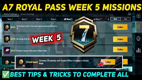 A7 WEEK 5 MISSION PUBG WEEK 5 MISSION EXPLAINED A7 ROYAL PASS WEEK