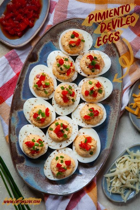 Pimiento Deviled Eggs Pimiento Cheese Deviled Eggs Eat The Love