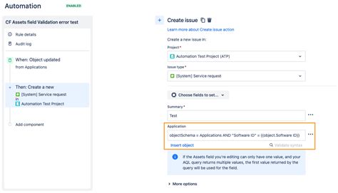 Automation Rule Fails To Create Issue Due To An Assets Custom Field