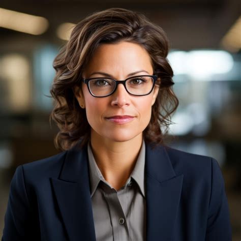 Premium Photo Portrait Of A Businesswoman Wearing Glasses And A Suit