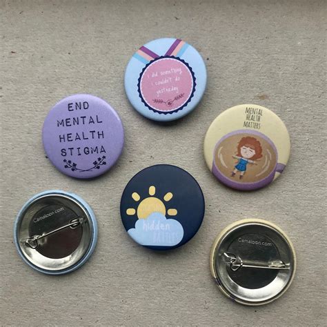 Mental Health Awareness Button Badges 32mm Etsy