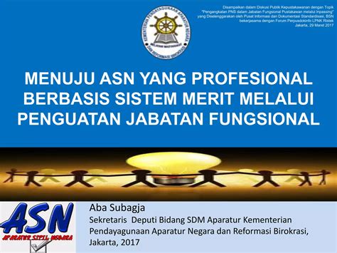 Menuju Asn Yang Profesional Berbasis Sistem Merit Melalui Penguatan