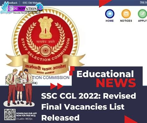 Ssc Cgl 2022 Revised Final Vacancies List Released Edunovations