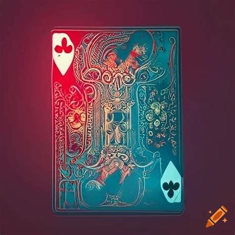 Artistic Design On The Back Of A Playing Card