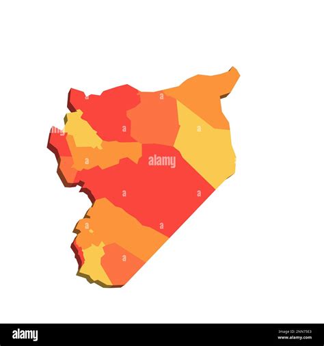 Siria Mapa político de las divisiones administrativas gobernaciones