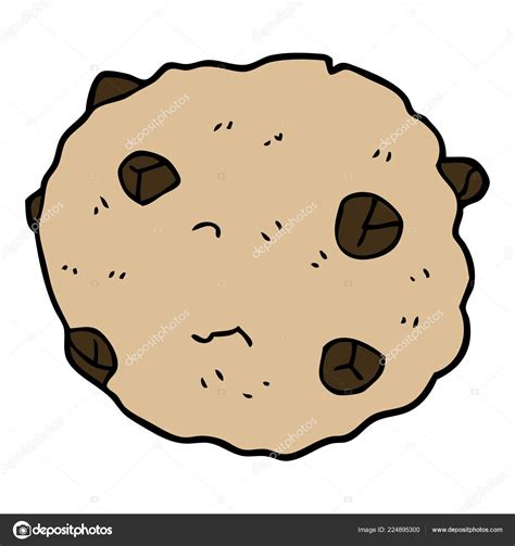 Cartoon Doodle Chocolate Chip Cookie Stock Illustration By