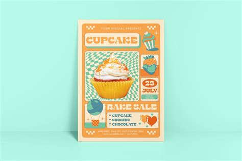 Cupcake Bake Sale Flyer Print Templates Ft Cupcake And Sale Envato Elements