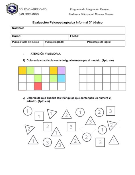 Evaluación informal profe social