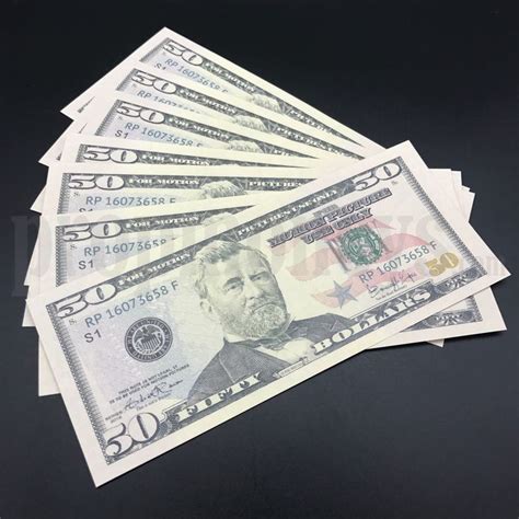 7x 50 Dollar Bills 350 Dollars New Style Prop Money Money