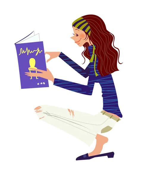 Girl Reading A Book — Stock Vector © Zzve 13426135