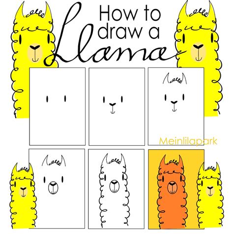 How To Draw A Llama Alpaca Clip Art Lama Und Alpaka Zeichnen Tutorial