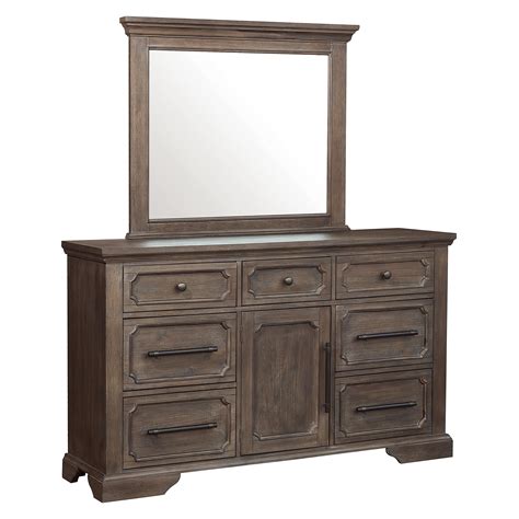 Classic Distressed Dark Oak Wood Dresser W Mirror Homelegance 5438 5 6