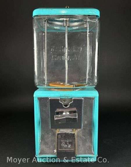 Northwestern Model 60 25¢ Gumball Machine Rare Original Turquoise Paint Works With Key