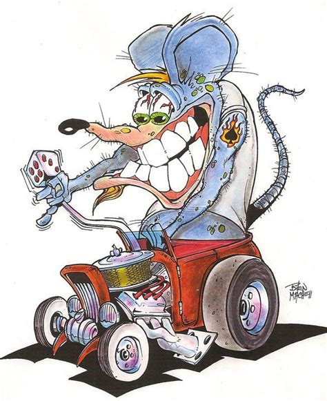 Garage Art Rat Fink Blue Rat Fink Roadster Tom Mackie Racing Dap