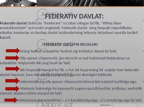 Davlat Tuzilish Va Boshqaruv Shakllari Huquqshunoslik Slaydlar