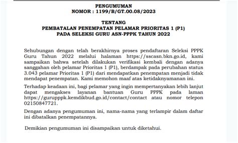 2 Cara Menyanggah Hasil Pengumuman Pppk Guru 2022 Pembatalan