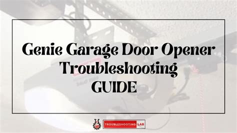 Genie Garage Door Opener Troubleshooting Fixing Red Light Blinking