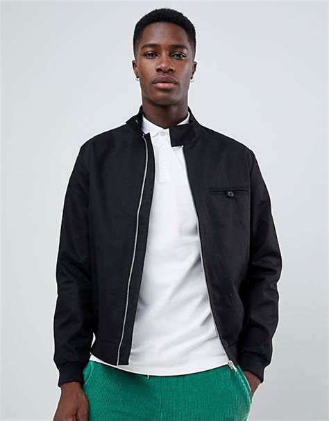 Asos Design Harrington Jacket In Black Factory Sale