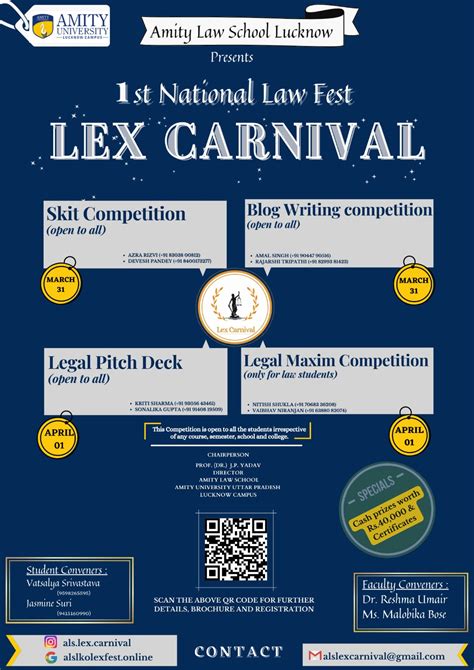 Amity University Lucknow Campuss National Law Fest Lex Carnival Register By Mar 20