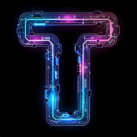 Premium Photo Alphabet Of Letter T Trimmed With Neon Glowing Plastic