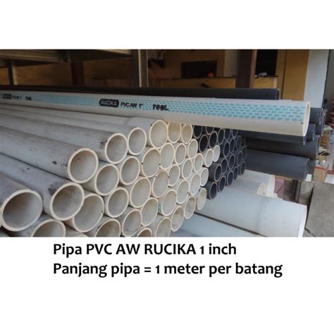 Jual Pipa PVC RUCIKA AW Putih 1 Inch Panjang 1 Meter Per Batang